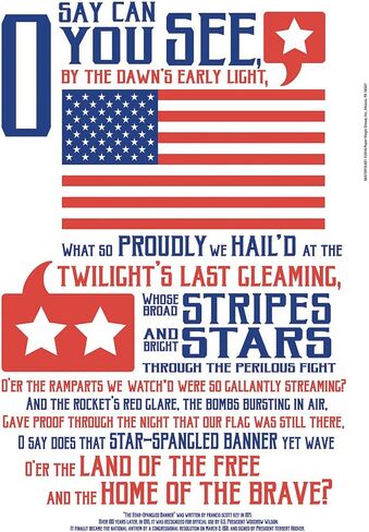 ملصق للفصل الدراسي من Eureka Star Spangled Banner النشيد الوطني، مقاس 13 بوصة عرض × 19 بوصة ارتفاع in Saudi Arabia