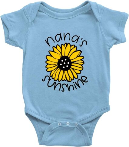 Nana's Sunshine - بدلة قطعة واحدة للأطفال الرضع بطبعة ممتعة رومبير لطيف للأطفال من عمر 0 ​​إلى 3 أشهر بأكمام طويلة باللون الأبيض in Saudi Arabia