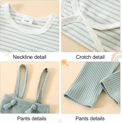 CARETOO Newborn Baby Girls Clothes, 0-18 Months Infant Romper Overalls Outfit Floral Long Sleeve Pant Set in Saudi Arabia