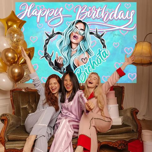 Happy Birthday Party Decorations, 5x3ft Birthday Decorations Backdrop Bichota Party Decorations for Birthday Party Supplies Party Theme Party Photography Decorations in Kuwait