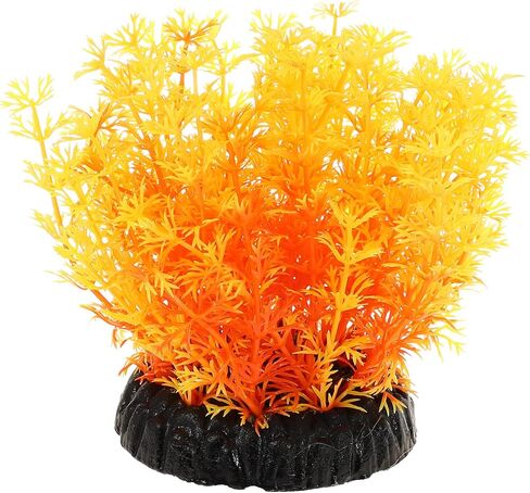 VOCOSTE 1 Pcs Aquarium Plastic Plants, Artificial Aquatic Plant for Fish Tank Plants Decoration, Yellow in Saudi Arabia
