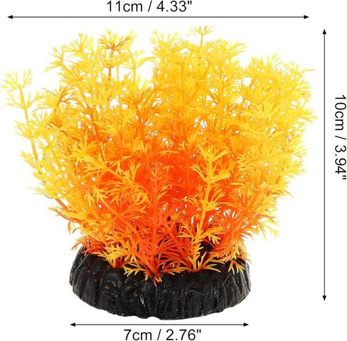 VOCOSTE 1 Pcs Aquarium Plastic Plants, Artificial Aquatic Plant for Fish Tank Plants Decoration, Yellow in Saudi Arabia