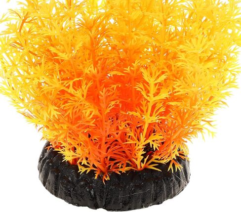 VOCOSTE 1 Pcs Aquarium Plastic Plants, Artificial Aquatic Plant for Fish Tank Plants Decoration, Yellow in Saudi Arabia