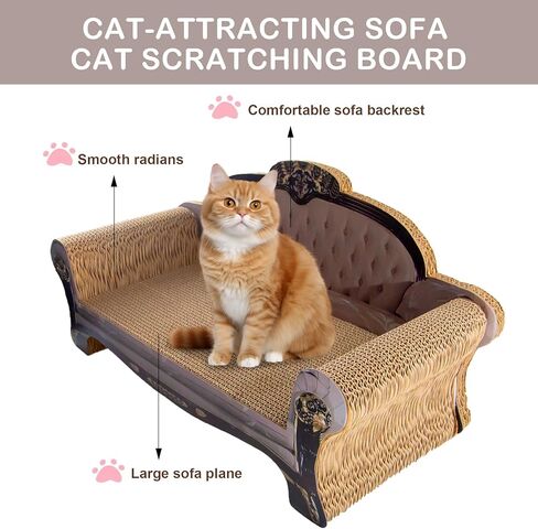 Cat Scratcher Couch Cat Scratcher Sofa Thick Cardboard Cat Scratching Bed Cat Lounge Bed for Cats Resting Scratching in Kuwait
