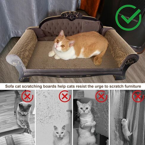 Cat Scratcher Couch Cat Scratcher Sofa Thick Cardboard Cat Scratching Bed Cat Lounge Bed for Cats Resting Scratching in Kuwait