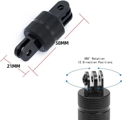 JINTU 360 درجة معدن قابل للدوران من سبائك الألومنيوم CNC عصا سيلفي قاعدة محول رأس كروي لـ Gopro Hero Xiaomi Yi SJCAM Sports Action Camera Tripod Fixed Mount in Kuwait