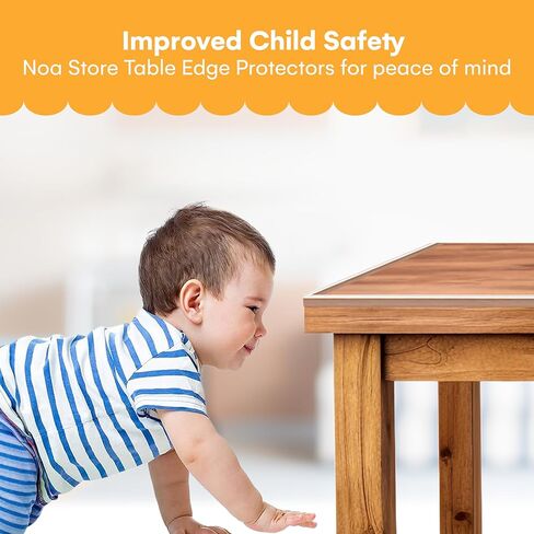 أغطية زوايا الطاولة من متجر Noa Store لسلامة الأطفال - واقيات زوايا مقاومة للأطفال - توسيد للحافة الحادة على الطاولات والمكتب والمزيد - مصدات أمان لزوايا الأثاث والحواف - قوية وشفافة - 39 بوصة in Kuwait