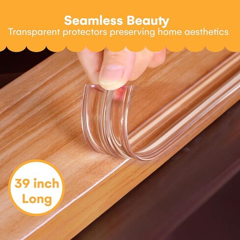 أغطية زوايا الطاولة من متجر Noa Store لسلامة الأطفال - واقيات زوايا مقاومة للأطفال - توسيد للحافة الحادة على الطاولات والمكتب والمزيد - مصدات أمان لزوايا الأثاث والحواف - قوية وشفافة - 39 بوصة in Kuwait