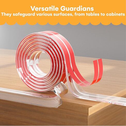 أغطية زوايا الطاولة من متجر Noa Store لسلامة الأطفال - واقيات زوايا مقاومة للأطفال - توسيد للحافة الحادة على الطاولات والمكتب والمزيد - مصدات أمان لزوايا الأثاث والحواف - قوية وشفافة - 39 بوصة in Kuwait