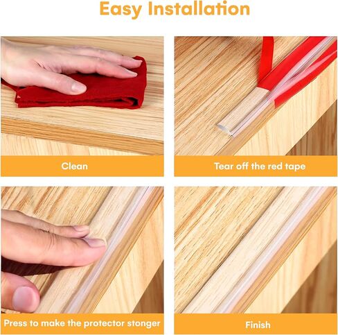 أغطية زوايا الطاولة من متجر Noa Store لسلامة الأطفال - واقيات زوايا مقاومة للأطفال - توسيد للحافة الحادة على الطاولات والمكتب والمزيد - مصدات أمان لزوايا الأثاث والحواف - قوية وشفافة - 39 بوصة in Kuwait