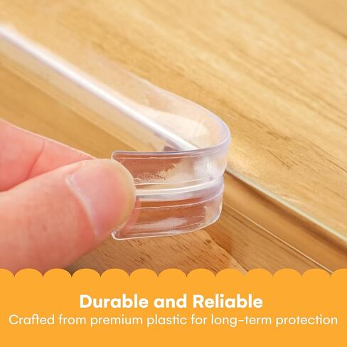 أغطية زوايا الطاولة من متجر Noa Store لسلامة الأطفال - واقيات زوايا مقاومة للأطفال - توسيد للحافة الحادة على الطاولات والمكتب والمزيد - مصدات أمان لزوايا الأثاث والحواف - قوية وشفافة - 39 بوصة in Kuwait