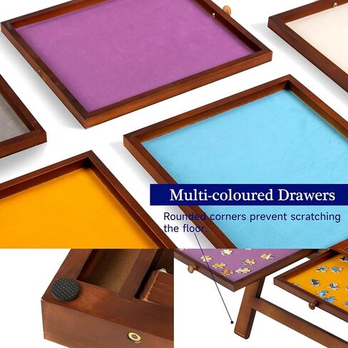 طاولة أحجية الصور المقطوعة من Tektalk مع أرجل قابلة للطي وحامل مائل، لوحة ألغاز مع غطاء من البولي بروبيلين و6 أدراج ملونة، تخزين 1500، 1000، 500 قطعة أحجية الصور المقطوعة in Kuwait