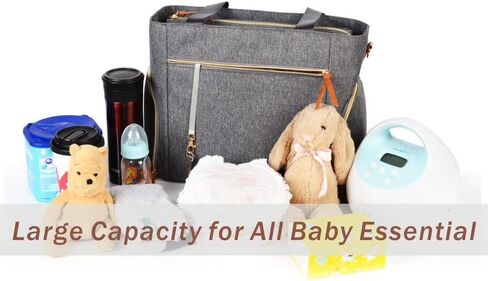 حقيبة حفاضات الأطفال من فانليستار، حقائب حفاضات كبيرة للسفر للأمهات العاملات، تناسب ميديلا، مضخة الثدي سبكترا S1، S2، حقيبة مستشفى لحمل الحفاضات (رمادي) in Kuwait