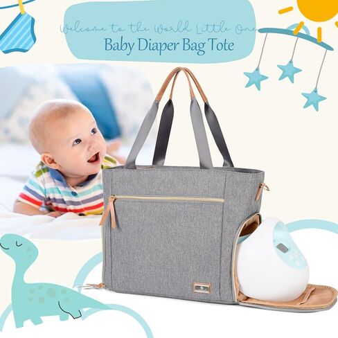 حقيبة حفاضات الأطفال من فانليستار، حقائب حفاضات كبيرة للسفر للأمهات العاملات، تناسب ميديلا، مضخة الثدي سبكترا S1، S2، حقيبة مستشفى لحمل الحفاضات (رمادي) in Kuwait
