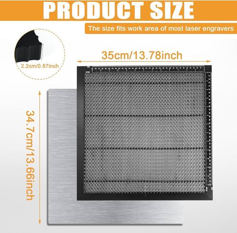 Honeycomb Laser Bed, 350x350mm Honeycomb Working Table with Aluminum Plate Honeycomb Panel for Laser Engraver Machine for Smooth Cut Edges Fast Heat Dissipation Tabletop Protection in Saudi Arabia