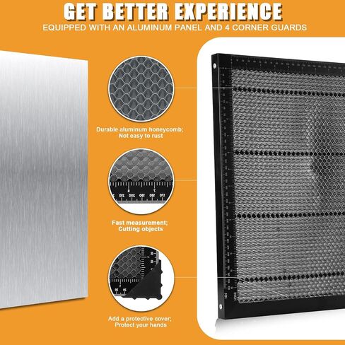 Honeycomb Laser Bed, 350x350mm Honeycomb Working Table with Aluminum Plate Honeycomb Panel for Laser Engraver Machine for Smooth Cut Edges Fast Heat Dissipation Tabletop Protection in Saudi Arabia
