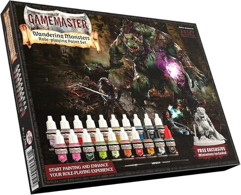 مجموعة طلاء The Army Painter-Gamemaster Wandering Monsters - كرات خلط محملة مسبقًا بحجم 20 × 12 مل، مصغر من البلاستيك الصلب سهل التركيب، فرشاة طلاء أساسية ودليل الرسم in Saudi Arabia