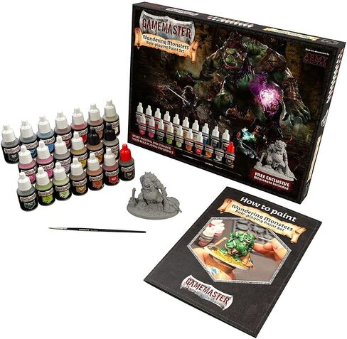 مجموعة طلاء The Army Painter-Gamemaster Wandering Monsters - كرات خلط محملة مسبقًا بحجم 20 × 12 مل، مصغر من البلاستيك الصلب سهل التركيب، فرشاة طلاء أساسية ودليل الرسم in Saudi Arabia