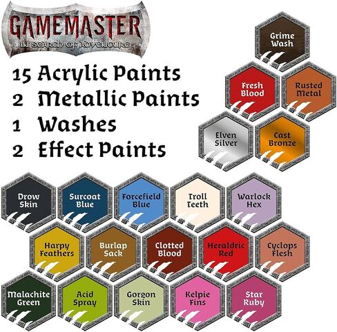مجموعة طلاء The Army Painter-Gamemaster Wandering Monsters - كرات خلط محملة مسبقًا بحجم 20 × 12 مل، مصغر من البلاستيك الصلب سهل التركيب، فرشاة طلاء أساسية ودليل الرسم in Saudi Arabia