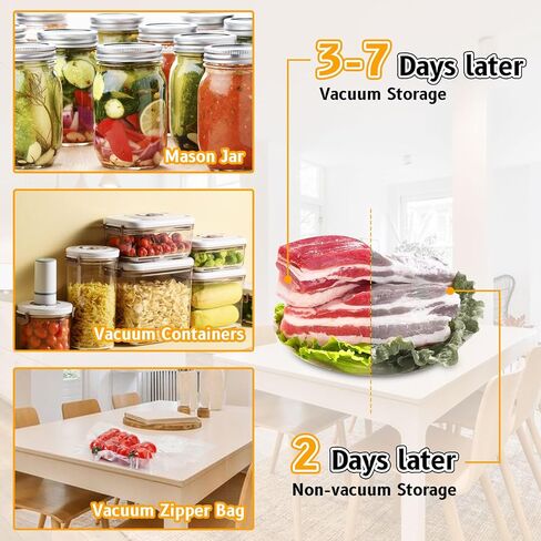 Electric Mason Jar Vacuum Sealer Kit Fits Wide & Regular Mouth Canning Sealer Set Compatible with All FoodSaver Models, Vacuum Seal Containers Vacuum Zipper Bags in Kuwait