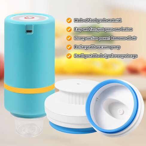 Electric Mason Jar Vacuum Sealer Kit Fits Wide & Regular Mouth Canning Sealer Set Compatible with All FoodSaver Models, Vacuum Seal Containers Vacuum Zipper Bags in Kuwait