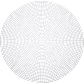 MECCANIXITY 4pcs 11" Plastic Mesh Canvas Sheet 5 Count Round Needlepoint Blank Canvas for Embroidery Knit Crochet Acrylic Yarn Crafting, White