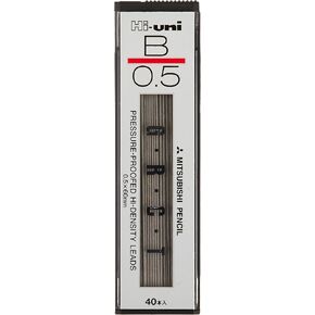 Uni Mechanical Pencil Lead Hi-Uni 0.5 mm, B, 60 mm x 40 Lead (HU05300B)