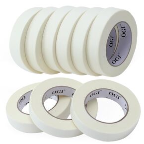 OGI Masking Tape 0.94 Inch Wide, Beige White Painters Tape Thin Masking Tape Bulk Removable General Purpose Masking Tape for Labeling Painting Drafting Art Craft, 0.94 Inch x 60 Yards, 9 Rolls