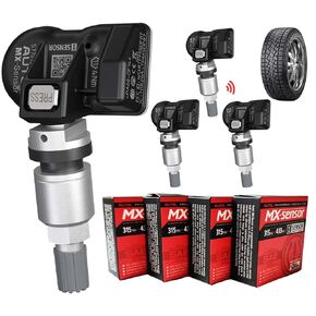 Autel TPMS Sensors, Programmable Mx Sensor for Tire Pressure,315MHz + 433MHz,Press-in OE-Level(4 pcs, Metal valves) Programmed by TS508 TS408 TS508WF TS608 MS906TS ITS600 MS906PRO-TS