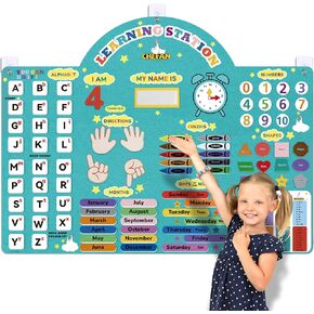 CHEFAN Alphabets Letters and Numbers Felt Board Pieces, 36 * 27 inches, Toddlers ABC Learning Toys, Uppercase Lowercase, Classroom Educational Learning Play Kit Wall Hanging Gift for 3 Years +