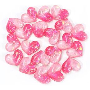 20 PCS Peach Heart Resin Charm Accessories Gradient Glitter Love Resin Ornaments for Jewelry Making Card Making Decorative Hair Accessories DIY Materials (Purple)
