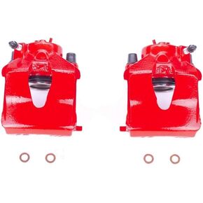 Power Stop Front S2110 Pair of High-Temp Red Powder Coated Calipers For VW Beetle, VW Beetle, VW Golf, VW G, VW Jetta [Model Specific]