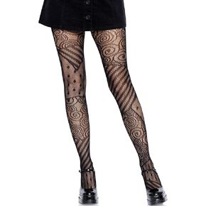 Leg Avenue Doll Fishnet Tights, One Size, Black