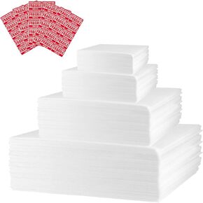 160 Pack Foam Pouches Cushion Foam 4 Sizes Moving Foam Wrap Pouches, Packing Cushioning Supplies Moving Supplies Packing Materials for Moving Dishes (Come with 160 Pcs Fragile Stickers)