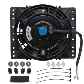 6 Inch Slim 650CFM Radiator Cooling Fans Universal Slim Pull Push 12V 80W Direct Replacement Electric Fan with Mount Kit