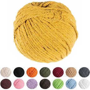 Craft County Natural Macramé Cotton Rope – Knitting, DIY, and Wall Hangings – Black 4mm (50 Meters)