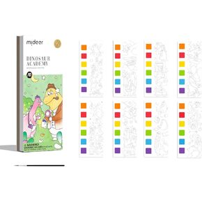 MiDeer Water Coloring Books for Kids Ages 4-8,Pocket Watercolor Painting Book Kit for Toddlers (Dinosaur Academy)