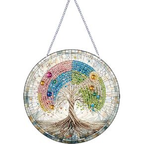 RIMILIE الماس الفن اللوحة قلادة مجموعات 5D الماس الفن اللوحة الفن شنقا عدة عيد الميلاد ثلج DIY الماس الكريستال نافذة قلادة عدة للبالغين هدية جدار ديكور المنزل in Kuwait