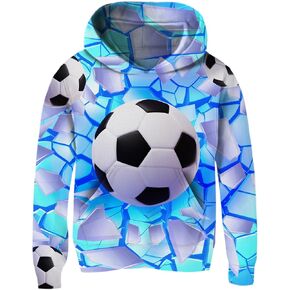Funnycokid Boys Hoodies Kids Sweatshirts Warm Thick Girls 3D Print Pullover Fleece Hooded Clothes With Pocket 5-16 Years