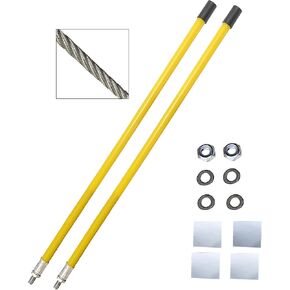 24" Snow Plow Markers Blade Guides Yellow Never Break, 304 Stainless Steel Joint Fit for Blizzard Boss SNO-Way Western Snowplows & Many More Pickup Truck SUV UTV ATV (Orange)