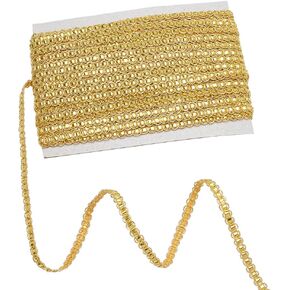 MAYJOYDIY 22 Yards S Shaped Gold Gimp Braid Trim 0.24inch Wide Polyester Lace Trim Ribbon Decorative Woven Braid Trim Fabric Trim for Sewing Bag DIY Crafts Costume Curtain Lampshades