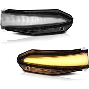 VIPMOTOZ LED Strip Side Mirror Light Turn Signal Indicator Lamp Replacement For 2014-2022 Toyota 4Runner/2013-2018 RAV4, Chrome Housing, Clear Lens, 2-Piece Driver & Passenger Side Set