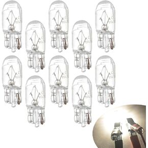 10 PCS T20 1891/7443 Miniature Car Halogen Brake Light, 12V 21/5W Waterproof Daytime Running Lights, Universal Double Wire Instrument Lights Bulb Replacement for Truck SUV Car (White Light)
