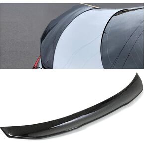 ECOTRIC Rear Trunk Duckbill Spoiler Wing Compatible with 2014-2024 Infiniti Q50, Carbon Fiber Printing Spoiler H Style Duckbill