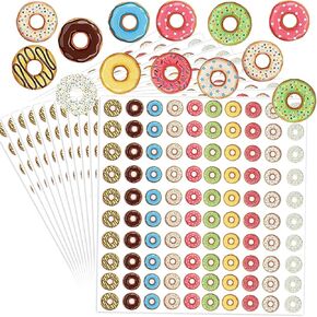 Hole Label Loose-Leaf Paper Hole Reinforcement Stickers Assorted Donut Designs 0.25 inch Binder Hole Reinforcements Labels for School, Home and Office Hole-Punched Pages 2000 Pcs