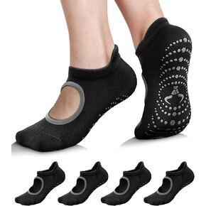BULLIANT Women Yoga Socks,Grip Pilates Socks Anti-Slip For Women Athletic Barefoot Excises Ballet Nurse Workout in Kuwait