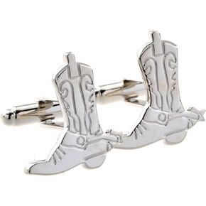 MRCUFF Cowboy Boot Stirrups Pair Cufflinks in a Presentation Gift Box & Polishing Cloth