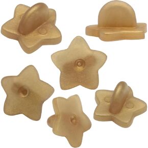 100 Pack Star Shape Rubber Pin Backs, Lapel Pin Backing Locking Pin Keepers, Brooch Holder for Uniform Badge Hat Tie（Black）