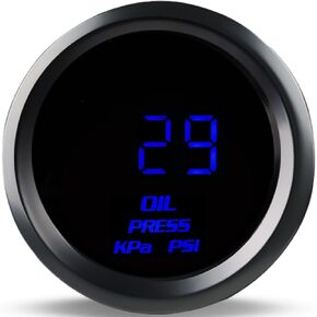 WATERWICH 2" 52mm Oil Pressure Gauge Kit KPA/PSI for Car Truck Marine Vehicle Automotive Blue