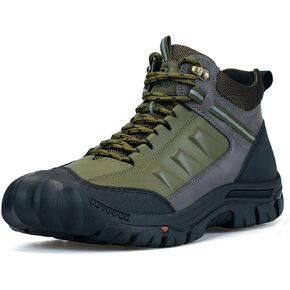 UPIShi Men's Hiking Waterproof Leather Boots Walking Lightweight Working Trekking Outdoor Casual Breathable Shoes